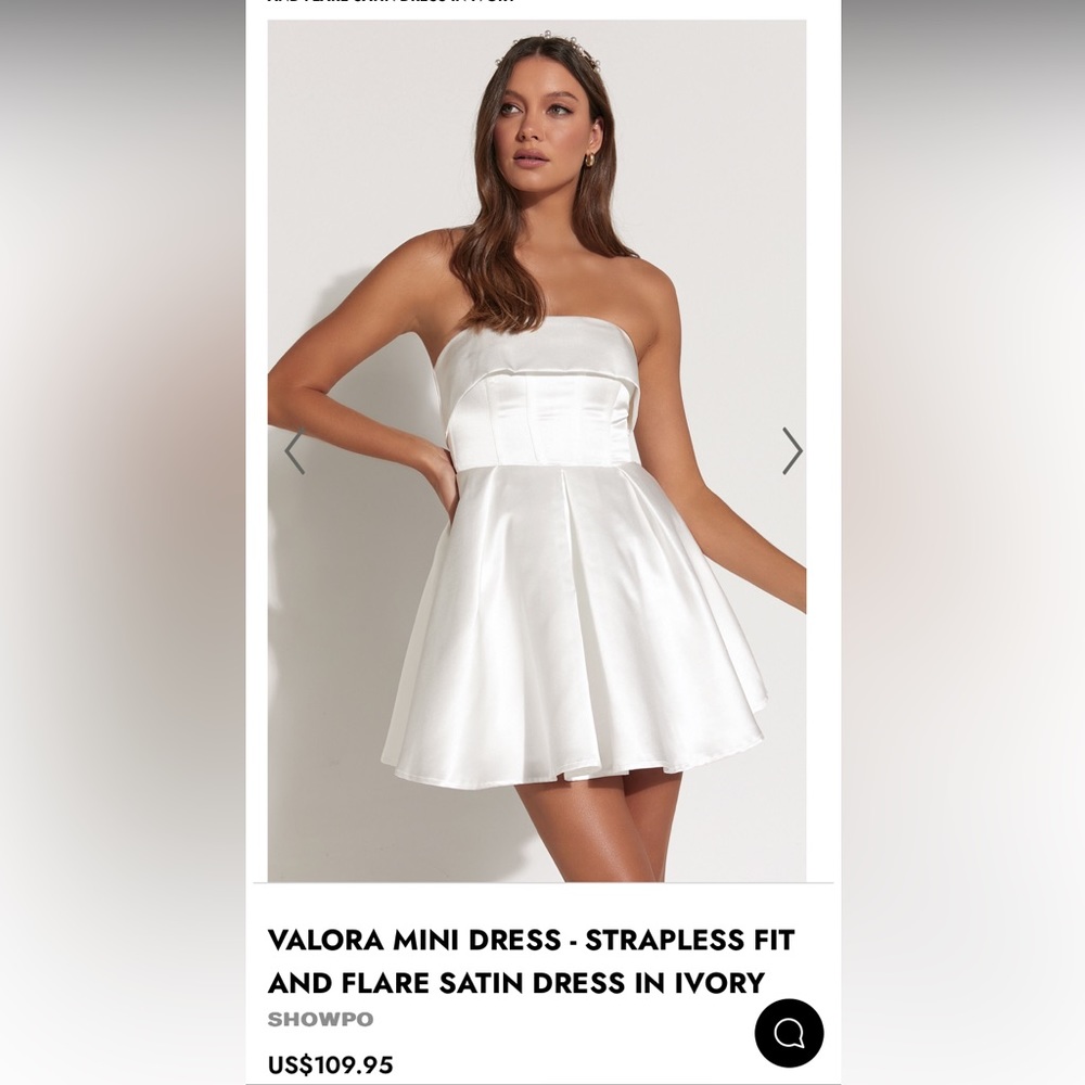 Showpo Valora Satin Stapless Mini Dress